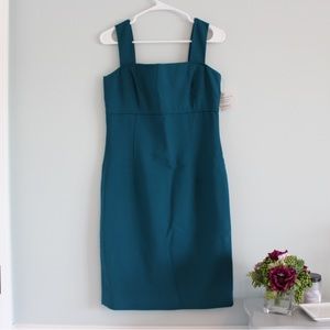 Designer Oscar De La Renta Turquoise Sleeveless Dress Sz 8